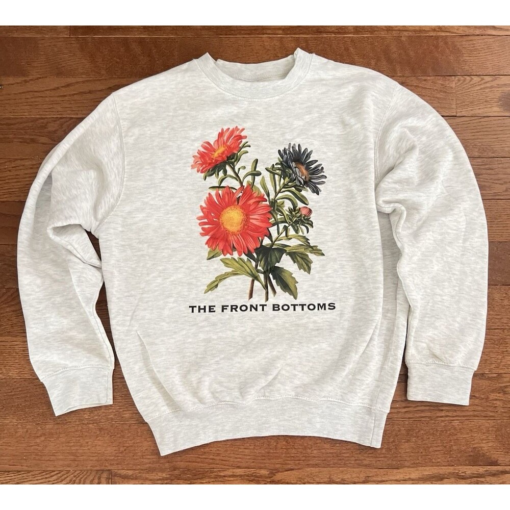 Lane Seven The Front Bottoms Sweatshirt M Gray Floral Pullover Band Merch